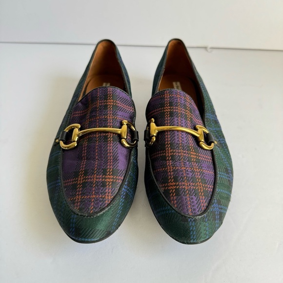 & Other Stories Plaid Loafers Equestrian Buckle Preppy Old Money Womens 6.5 - Picture 2 of 10